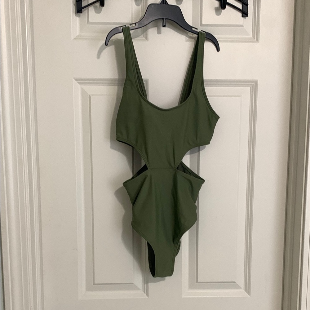 Aerie Olive Green Cutout Swimsuit